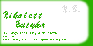 nikolett butyka business card